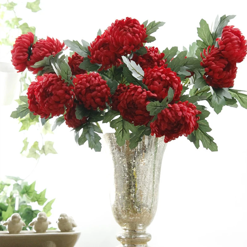 5heads Marigolds Chrysanthemum Artificial Silk Flowers Flores For Home Garden Wedding Decorations Fake Flowers Branch Wreath 5heads Marigolds Chrysanthemum Artificial Silk Flowers Flores For Home Garden Wedding Decorations Fake Flowers Branch Wreath