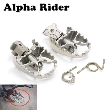 

1 Pair Motorcycle Foot Pegs Front Wide Footrest Silver Stainless Steel For BMW R1200GS / ADV F800GS Yamaha WR 25