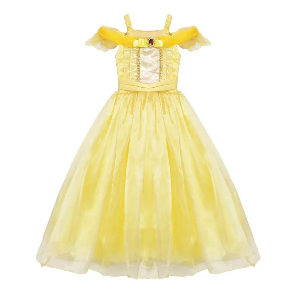 Little Girl Cosplay Princess Belle Dress Beauty and The Beast Kids Dress up Party Hallowen Birthday Drama Photograph Costume Little Girl Cosplay Princess Belle Dress Beauty and The Beast Kids Dress up Party Hallowen Birthday Drama Photograph Costume