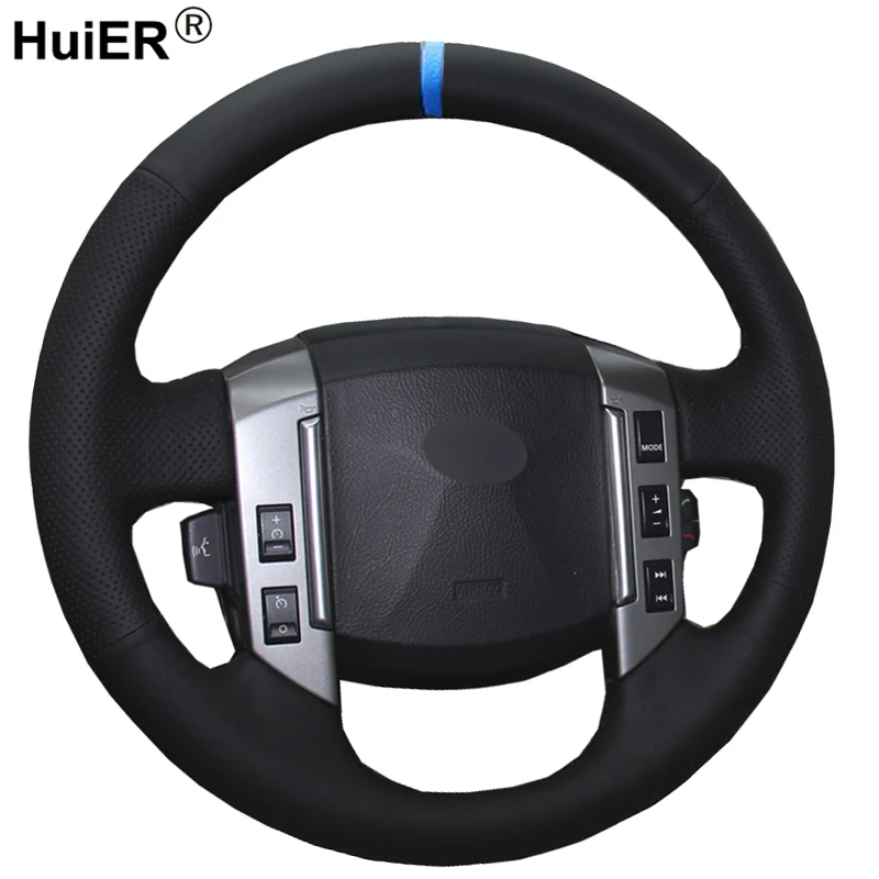 

HuiER Hand Sewing Car Steering Wheel Cover Volant Funda Volante For Land Rover Old Range Rover Sport 2005 2006 2007 2008 2009