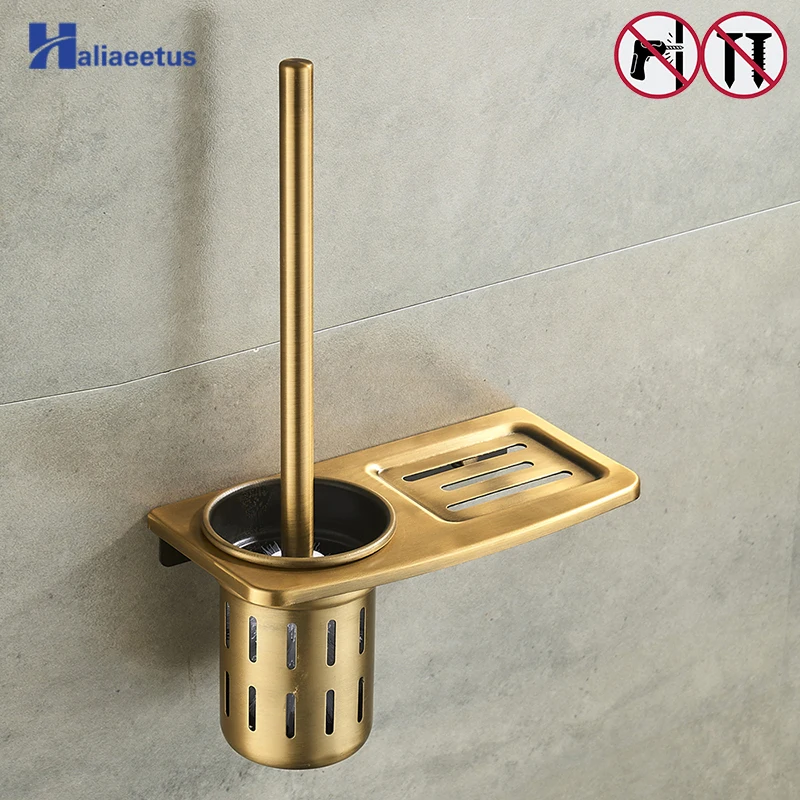 

Nail Free Toilet Brush Holders Antique Bronze With Bathroom Shelves Bathroom Accessories