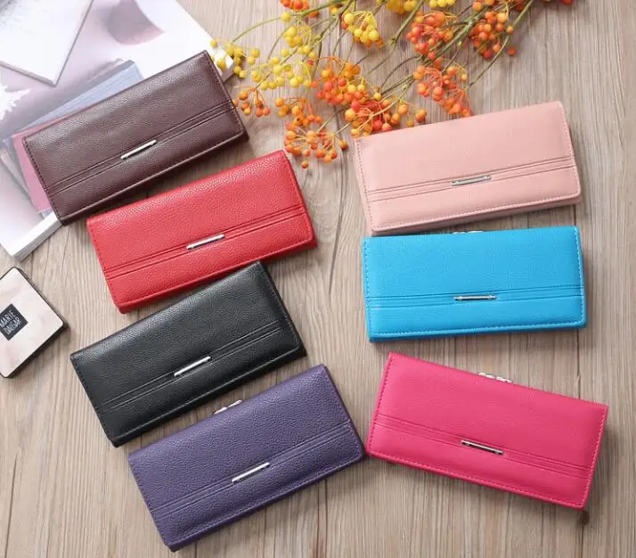 

New Korean version of the trend of long ladies wallet large-capacity wallet buckle buckle multi-card wallet clutch bag
