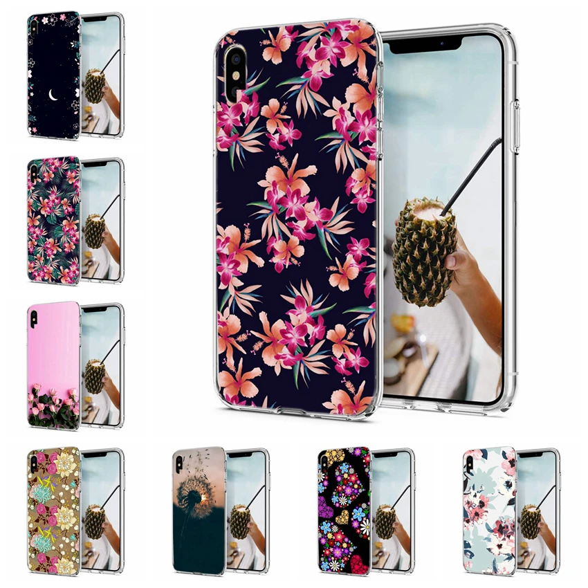 Силиконовый чехол для iPhone 7 Plus 6 S XR XS Max мягкий из ТПУ с цветными листьями 6S 8 X M122 |