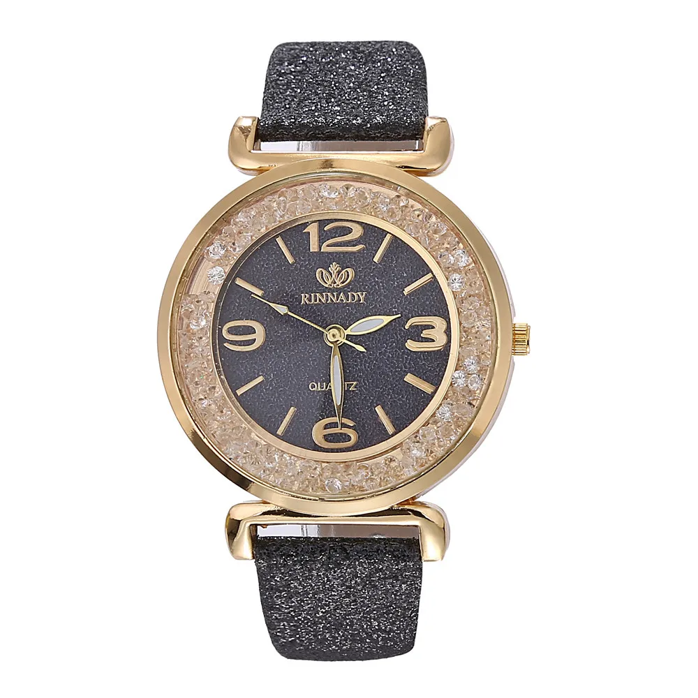 Модные женские Аналоговые кварцевые наручные часы из нержавеющей стали высокого качества - Цвет: BK