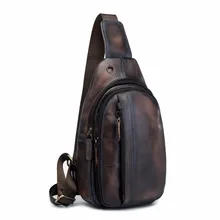 Высококачественная мужская кожаная повседневная модная дорожная нагрудная Сумка-слинг, дизайнерская треугольная сумка через плечо XB010db