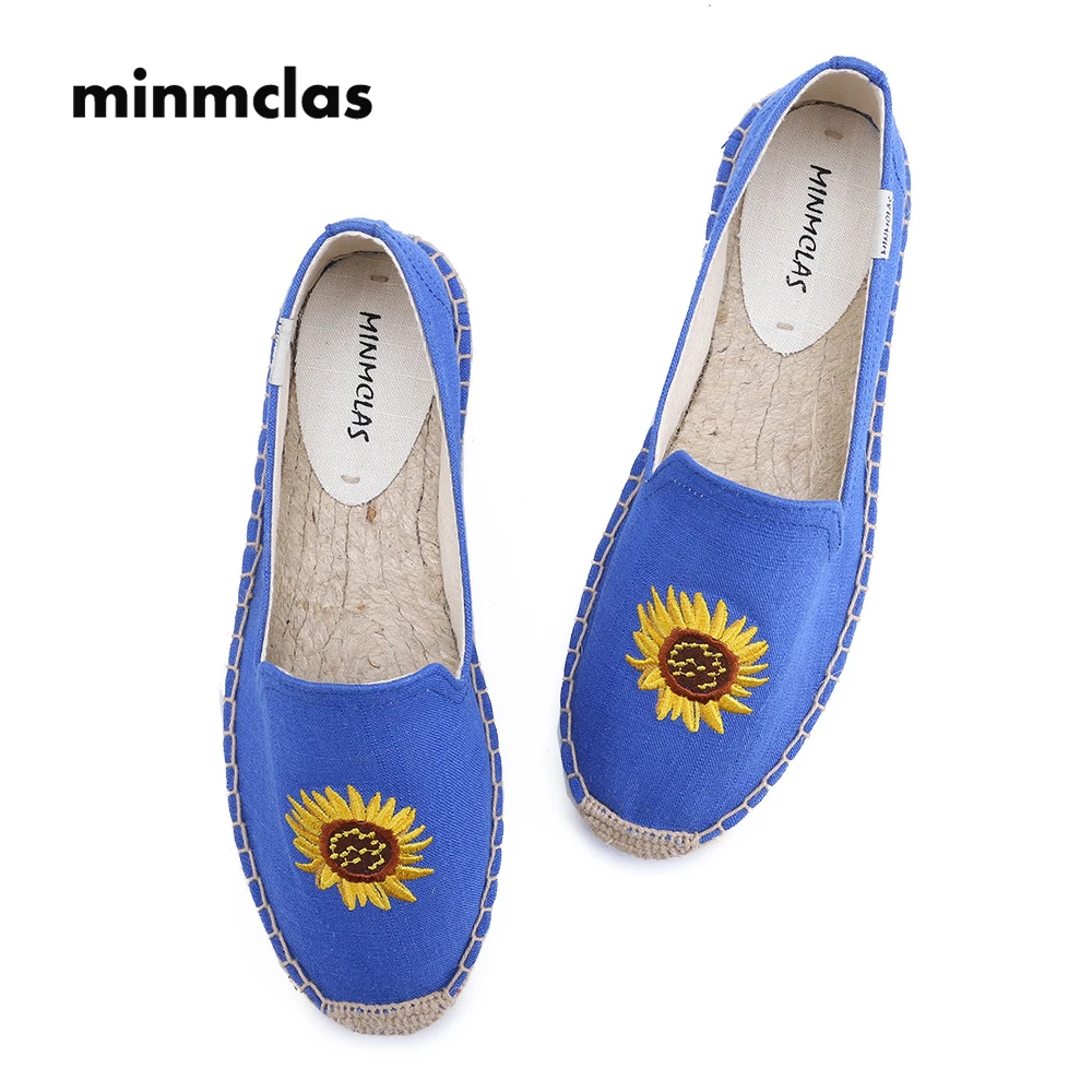 

2018 New Fashion Alpargatas Sunflower Comfortable Slip-on Womens Casual Espadrilles Breathable Flax Hemp Canvas for Girl Shoes