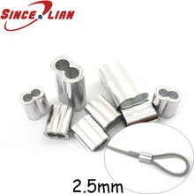 200 шт. алюминиевый кабель обжимной втулки 2,5 мм M2.5 форма 8 двойное отверстие обжимной соединитель петли овальная проволочная Веревка Зажим обжимные Фитинги