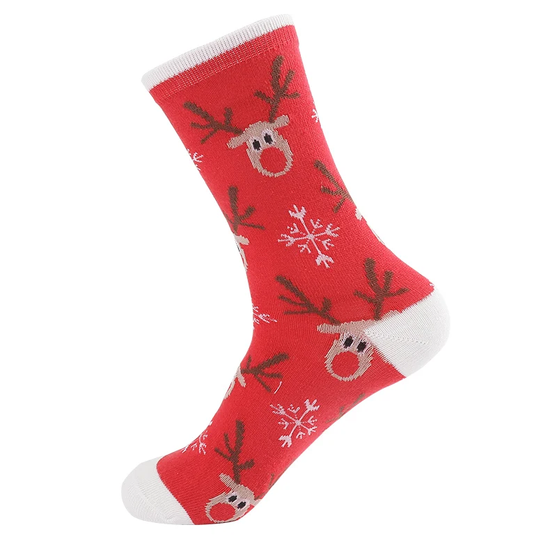 Мягкие зимние рождественские носки высокого качества; Праздничный Рождественский подарок; носки Санта-Клауса со снеговиком и снежинками - Цвет: 09