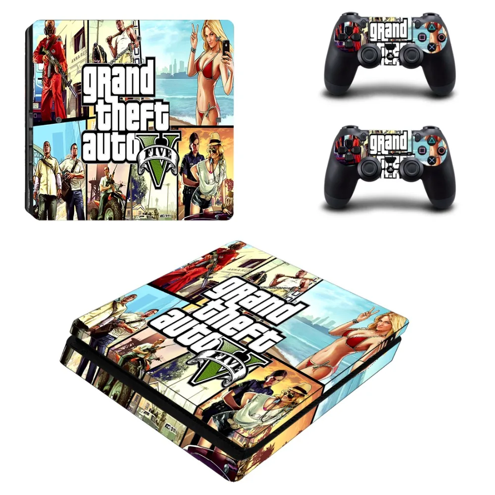 Игра Grand Theft Auto PS4 тонкий кожи Стикеры Наклейка виниловая для sony Playstation 4 консоли и 2 контроллеры PS4 тонкий кожи Стикеры