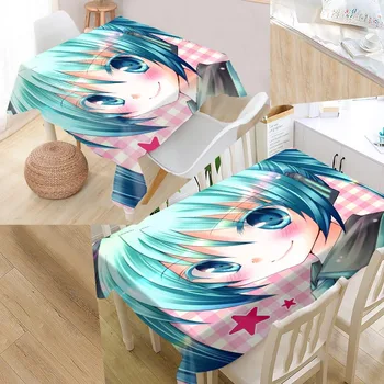 

New Arrival Custom Hatsune Miku Table Cloth Waterproof Oxford Fabric Rectangular Tablecloth Home Party Tablecloth