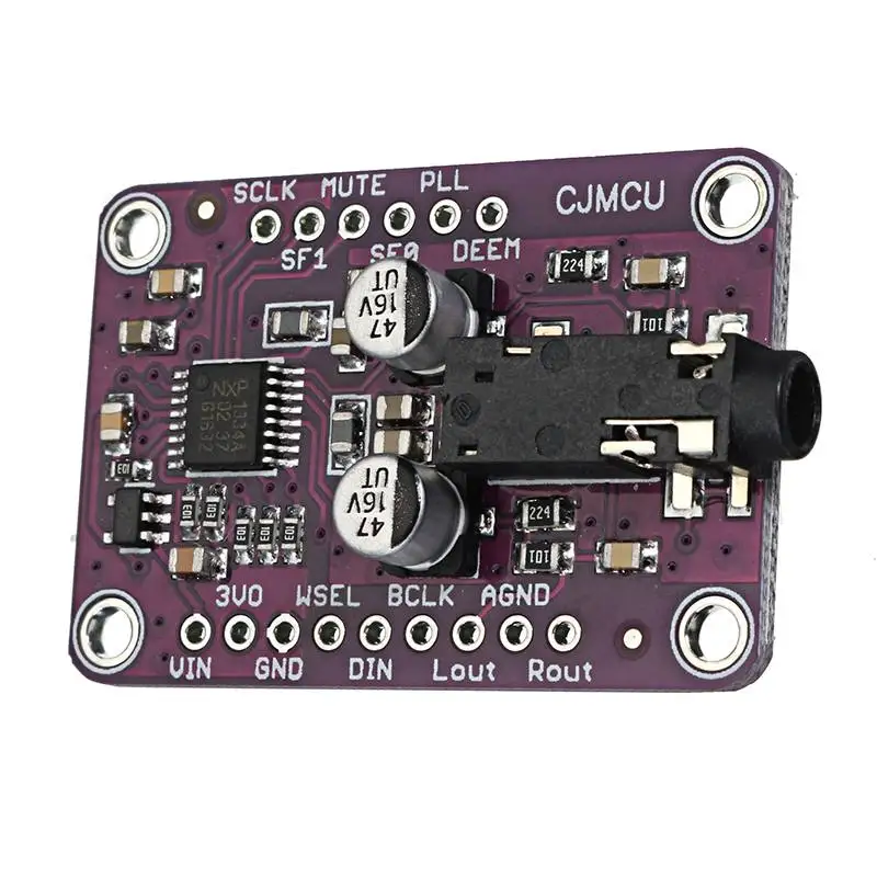 CLAITE 1 шт. 3,3 в-5 в CJMCU-1334 UDA1334A I2S DAC аудио стерео аудио декодер модуль для Arduino UDA1334A I2S