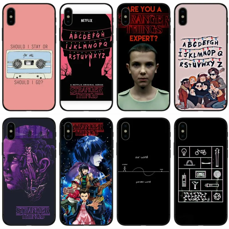 

should stay should Stranger Things Cover Soft Silicone black Phone Case For iPhone 6 6plus 7 8plus 5 5S 5C SE X XS XR XS Max