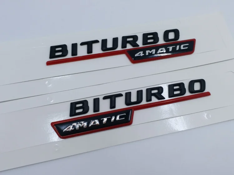 Матовый черный хром Turbo 4matic Biturbo 4matic+ эмблема на КРЫЛО боковой Supercharge логотип для автомобильного стайлинга Стикеры для Mercedes Benz