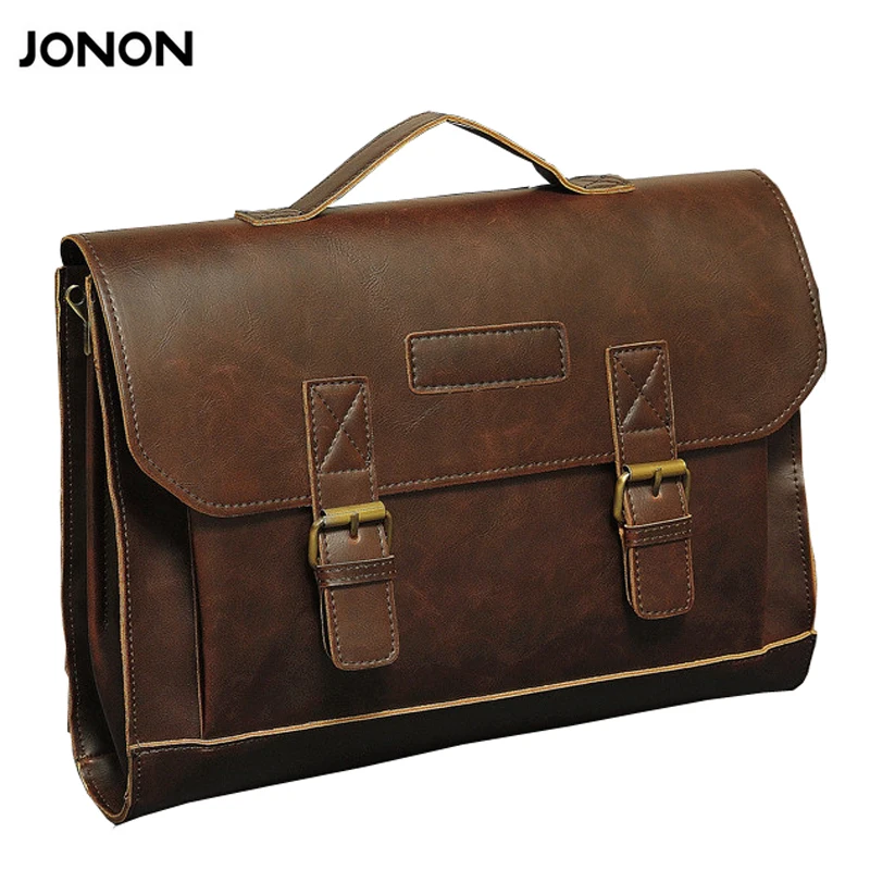 Jonon Vintage Men Briefcase Portfolios Office Bags Business Bag