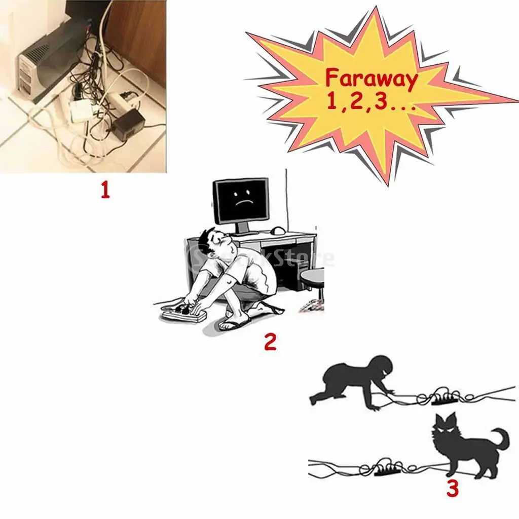 Cable Management Box Cord Organizer 16' Cover Conceal Hide Wire Plug Black