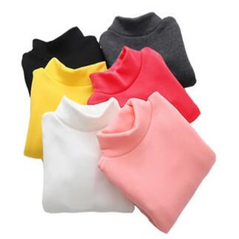 

Spring Autumn Baby Girl Boy Long Sleeve T-Shirts Solid Top Turtleneck Children Clothes Cotton White Basic Shirt Unisex AA3421