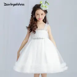 Белый bloemenmeisjes jurk детей платье для первого причастия для девочек Дети 2017 бальное платье пышное облако элегантное платье для девочек с