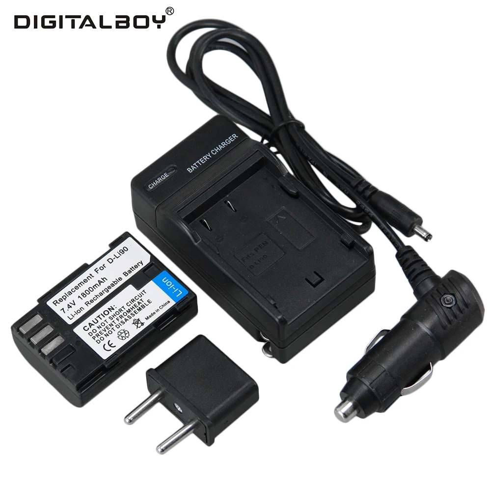 Kopen Hoge Kwaliteit 1xD LI90 DLI90 D LI90 Li Lader + autolader + Plug Voor Pentax pentax K 7 K 7D K 5 K 5 II 645D K01 z1