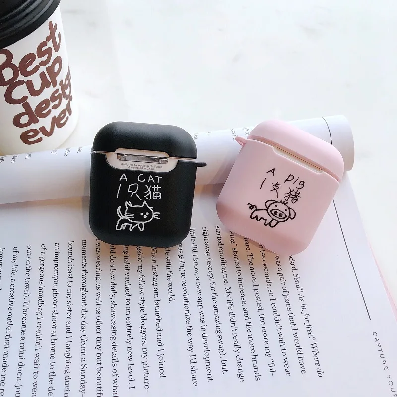 Cartoon unicorn Charging Headphones Cases for Apple Airpods 1 Bluetooth Wireless Earphone Cover For Airpods 2 pink matte case