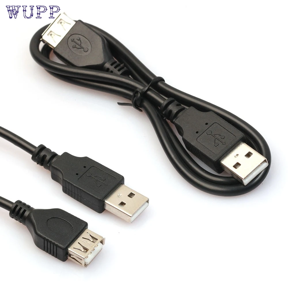 Высокое качество супер скорость 2 фута/60 см черный USB штекер к гнезду удлинитель