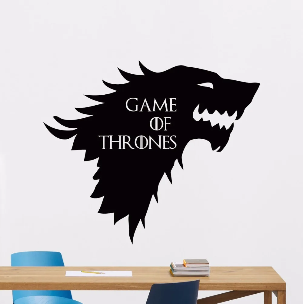 Wall Sticker Decor Game Of Thrones Stark Wolf Logo Wall Decal For