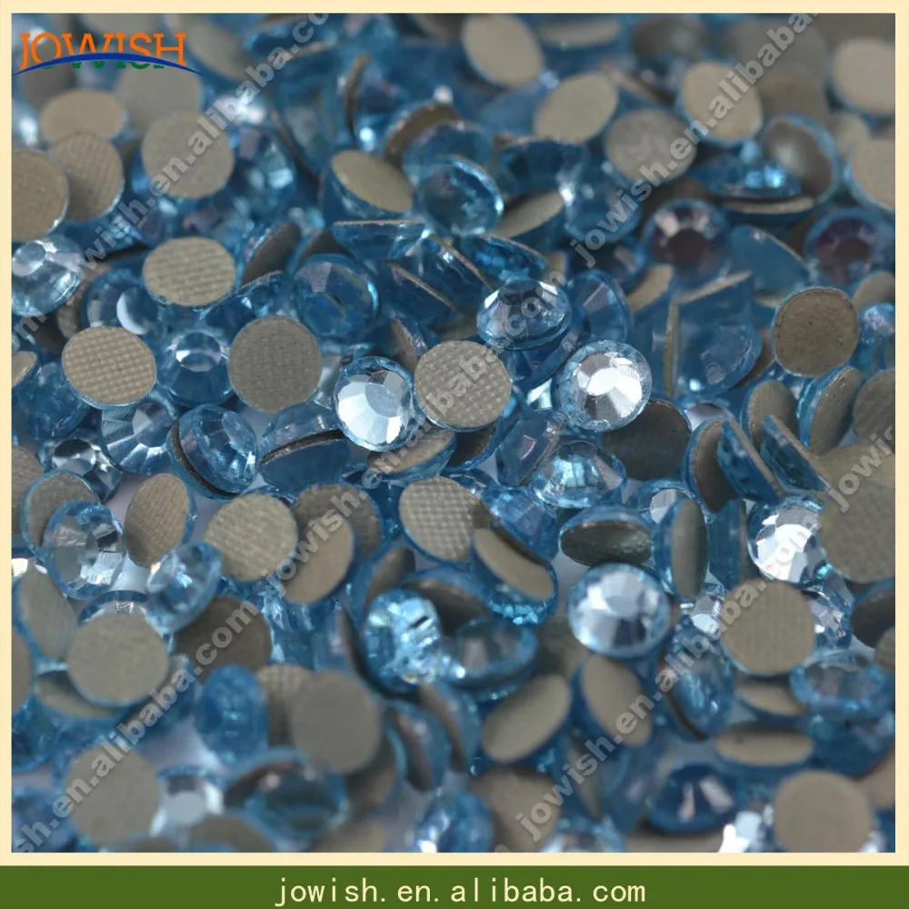 SS6 to SS30 korean Lt Aquamarine crystals stones hotfix glue back iron