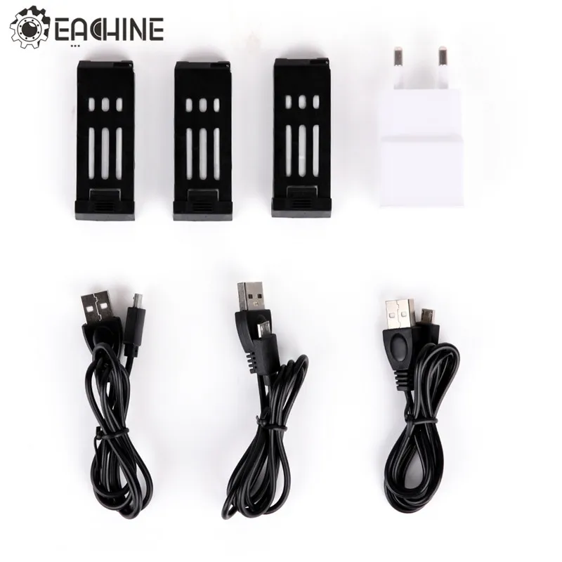 

Eachine E58 1 to 3 Battery Charger Combo with 3.7V 500MAH Lipo Battery USB Cable Adapter Charging Units RC Quadcopter Spare Part