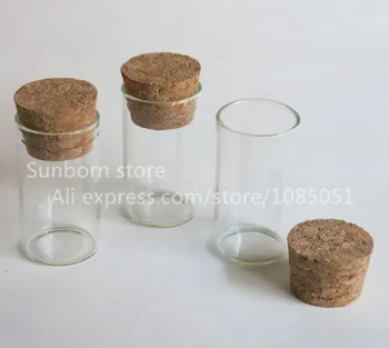 

1000pcs/lot 7ml glass tube with wood cork0 empty glass bottle cork stoppered tube glass bottle with cork
