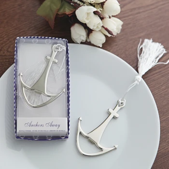 

50Pcs Free Shipping Silver Heart Anchor Bottle Opener Wedding Favor For Birthday Party Items Wedding Favour Boxes Bomboniere