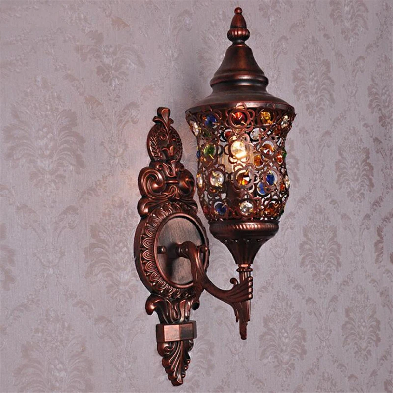 Scandinavian Italian Turkish Loft Decor Retro Br Sconces Lamp Scandinavian Italian Turkish Loft Decor Retro Br Sconces Lamp Shade Led Wall Light Crystal Indoor Balcony Porch E27 Lighting In Lamps