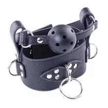 High Quality collar Collar Mouth Gag Leather Chastity Belt Adult Novelty Ball Gag Chastity belt harness sex toy sex Product