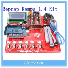 Reprap рампы 1.4 комплект + мега 2560 + Heatbed mk2b + 12864 ЖК контроллер + DRV8825 + механическая фиксатор + кабели 3D принтер