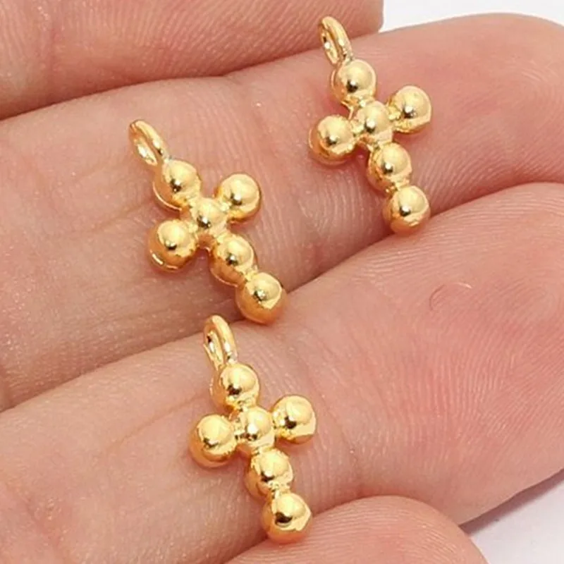 

2p raw brass 24-K Gold Plated Cross .(Nickel Free and Lead Free)..size-- 8x14mm --, MTE610