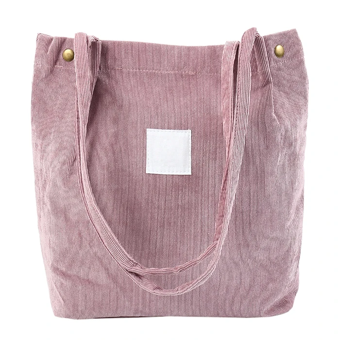 

Solid Corduroy Shoulder Bags Environmental Shopping Bag Tote Package Crossbody Bags Purses Casual Handbag For Women