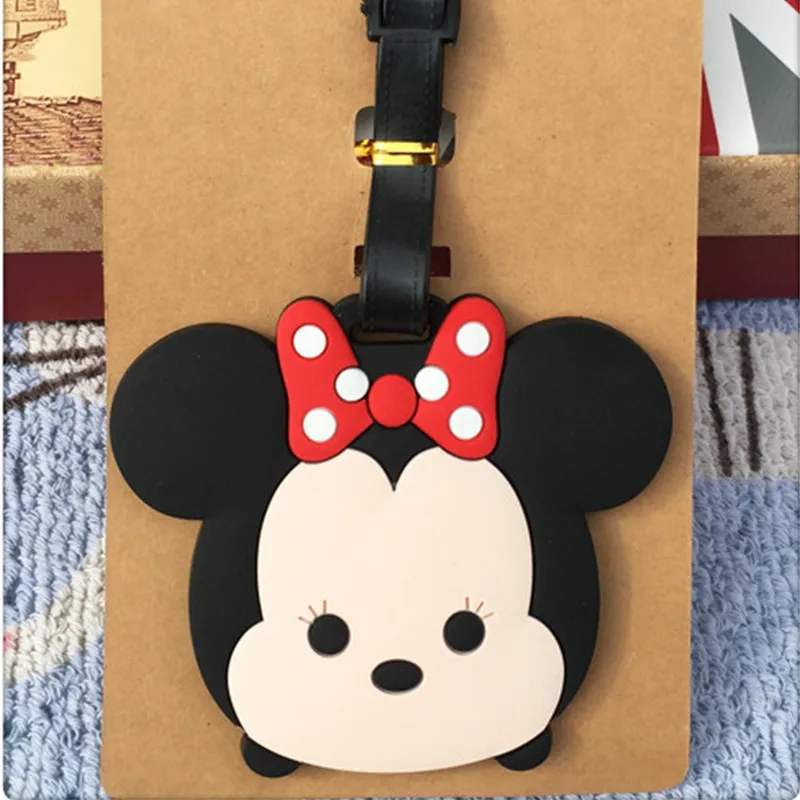 New Mickey Minnie Luggage Tag Travel Accessories Portable Fashion Cartoon TSUM ID Address Baggage Labels Suitcase Boarding Tags