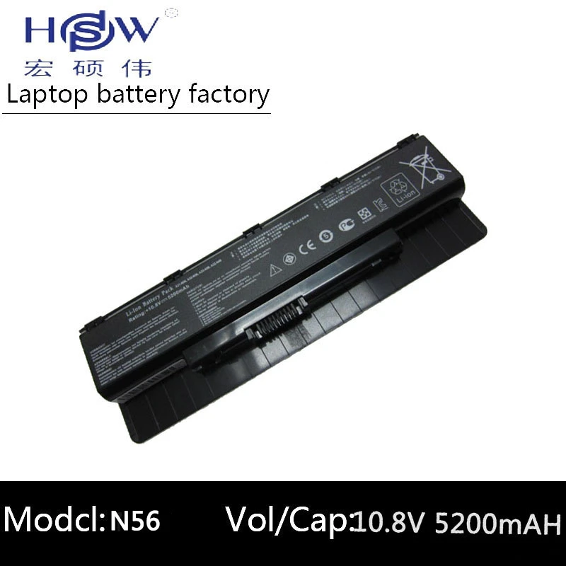 

5200MAH A31-N56 A32-N56 A33-N56 laptop battery for Asus ROG G56J G56 G56J N46 N46V N46VM N56 N56DY N56JN N56VB N56VV N76
