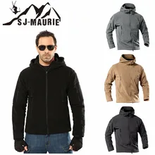 Зимняя куртка для мужчин походные куртки с капюшоном для спорта на открытом воздухе Ветровка тактические пальто флис софтшелл молния Охота Одежда