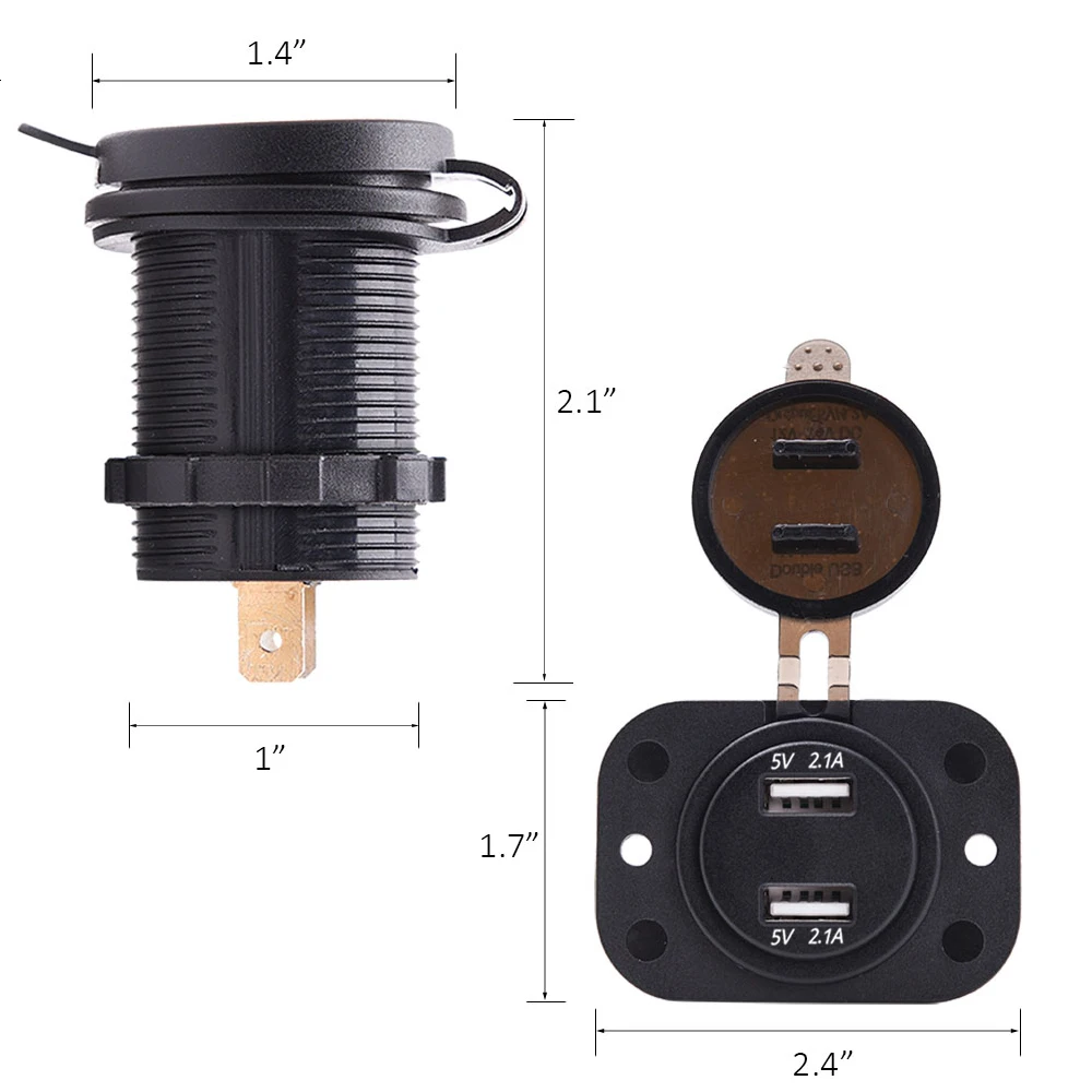 MICTUNING, автомобильный красный светодиодный вольтметр с цифровым дисплеем, 4.2A, двойной порт, USB зарядное устройство, розетка, универсальная розетка для автомобилей, мотоциклов