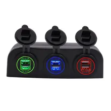 Universal Waterproof 5V 4.2A 6 USB Car Charger Hole Tent Type Panel Red Green Blue for Boat Marine ATV RV Car Motocycle