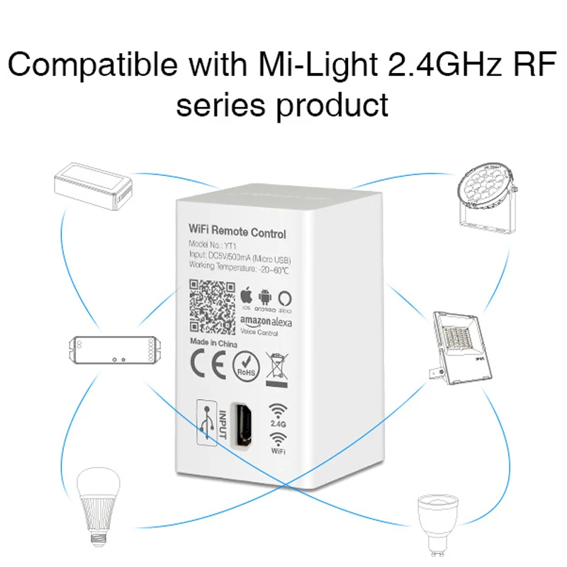 USB Led WiFi беспроводной пульт дистанционного управления Amazon Alexa голосовой смартфон приложение led управление ler совместимый Mi Light 2,4G радиочастотный продукт серии