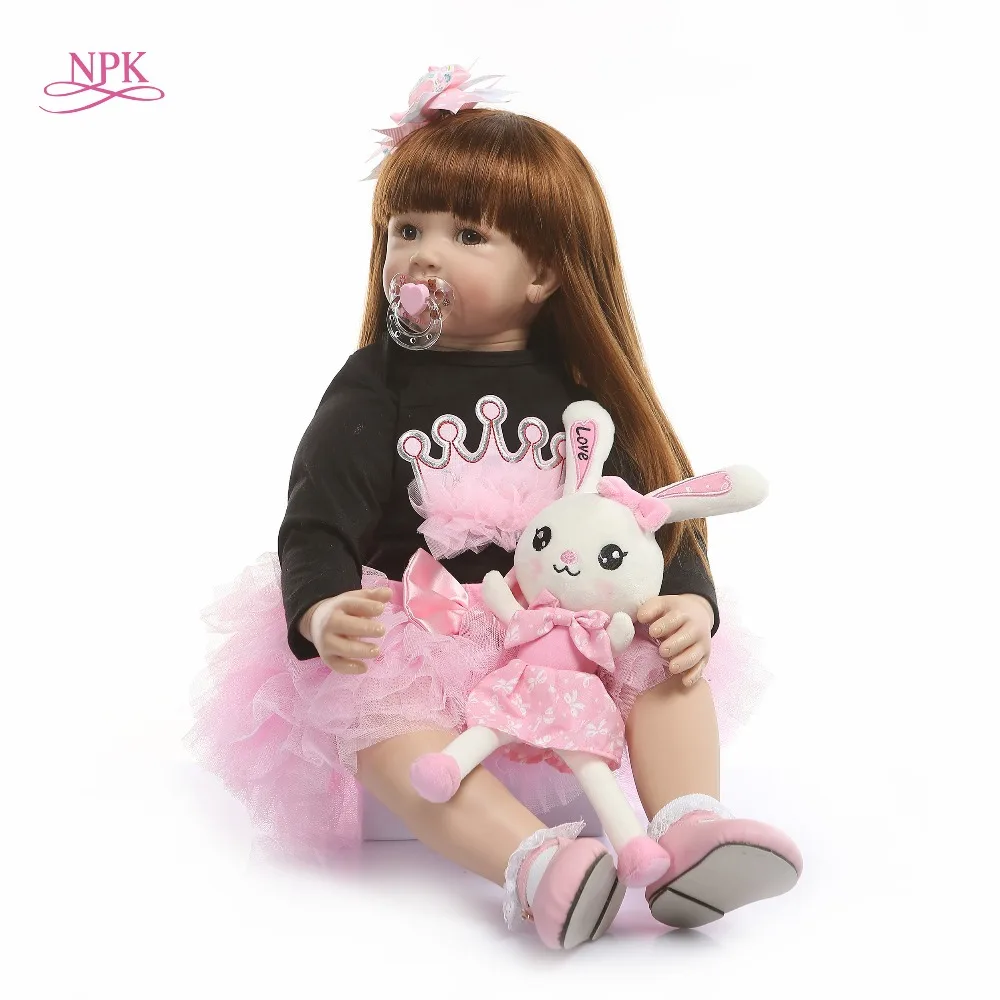 

NPK 60cm Silicone Reborn Baby Doll Toys Like Real Vinyl Princess Toddler Babies Dolls Girls Bonecas Birthday Present Play House