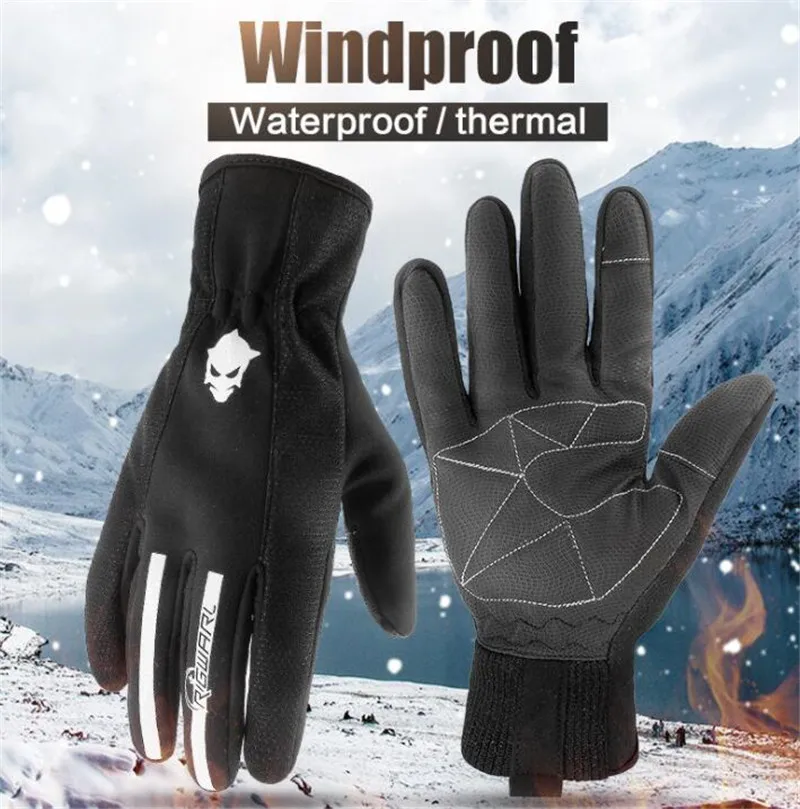 

RIGWARL Waterproof Motorcycle Gloves Thermal Fleece Lined Winter Touch Screen Gant Moto Gloves Ski Motorbike Riding Gloves