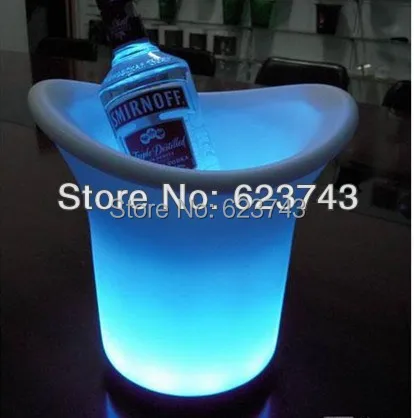 Free Shipping plastic champagne led ice bucket ,color changing plastic ice bucket, luminous ice pail ice cooler,glow Beer cask