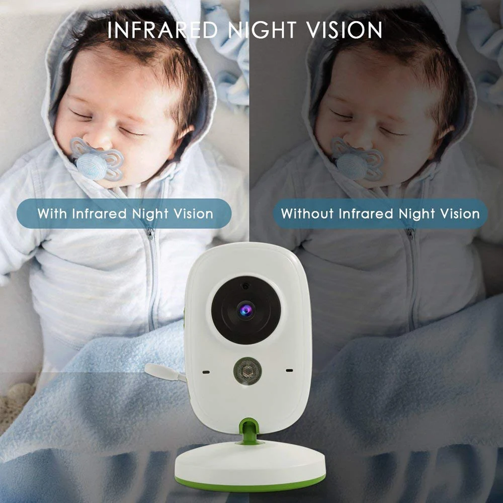 VB602 Wireless Video Baby Monitor 2.0 Inch Nanny Camera 2 Way Talk Night Vision IR LED Temperature Monitor Infant Baby Sleep Cam