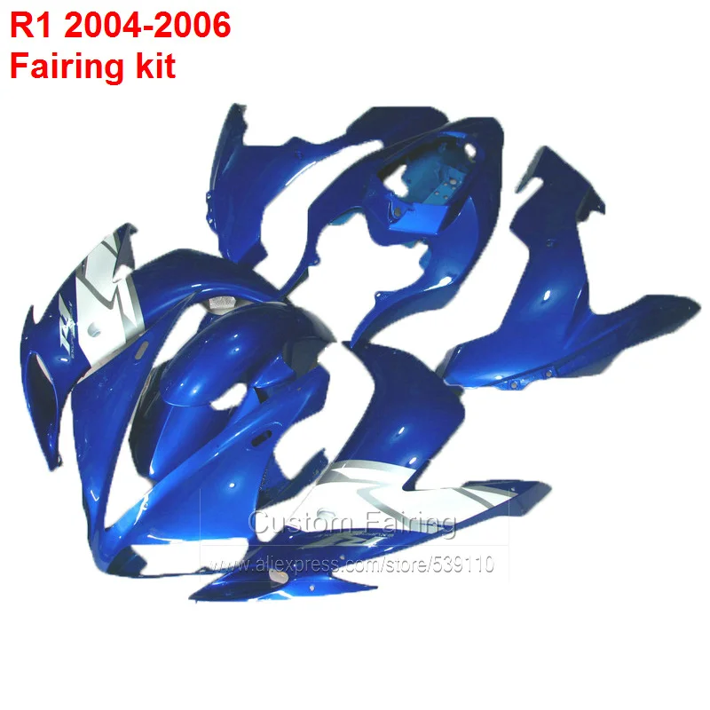 Набор корпусных деталей для мотоцикла для YAMAHA yzf r1 2004 2005 2006 06(сине белое) Мотоциклетный вставной обтекатель комплект XL14