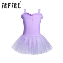 IEFiEL/Детское платье-пачка принцессы с цветочным рисунком для девочек гимнастический балетный купальник танцевальное платье фатиновый костюм для выступлений балетное платье