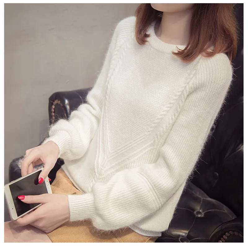

Women pullover female sweater fashion autumn winter warm sweater bottoming casual loose knitted tops woman slim