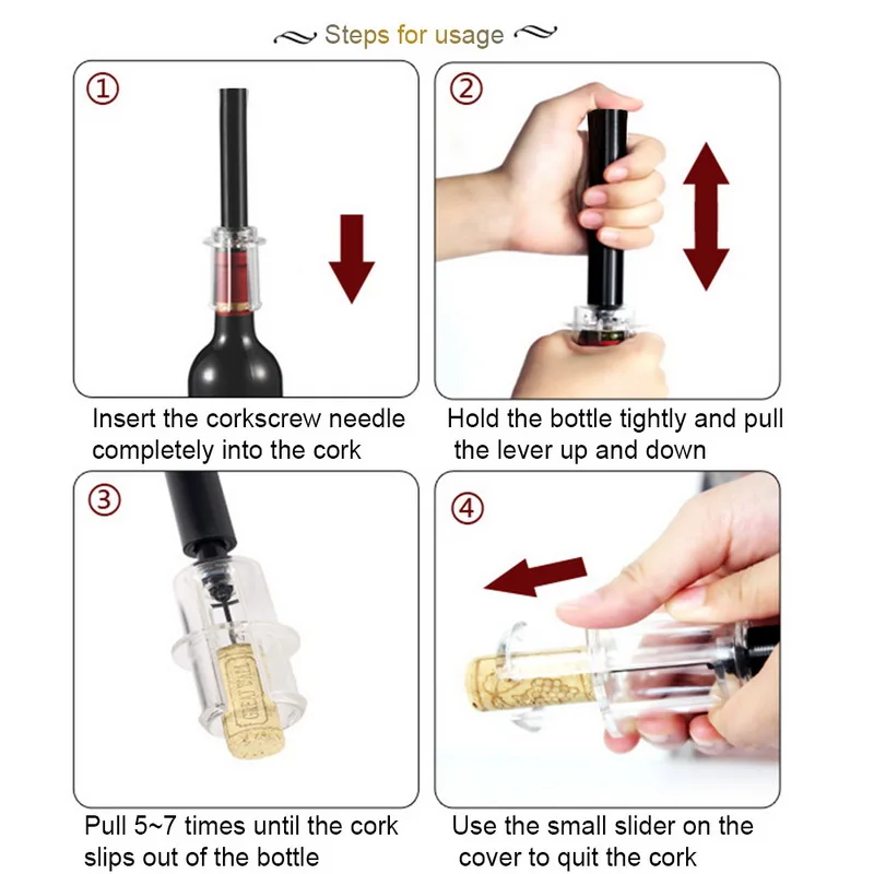 Hoomall Высокое качество красное вино барная открывашка Кухня гаджеты Новинка года Air давление пробки штопор "поппер" для бутылок насосы пробки штопор Винт