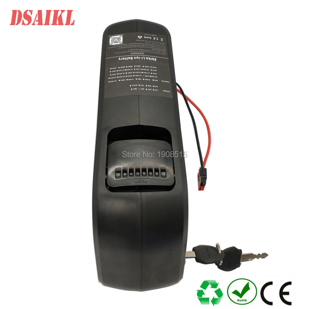 36 V 48 V 52 V Ebike Акула аккумулятор 10.4Ah 11.6Ah 12.8Ah 14Ah 15Ah 17.5Ah с зарядным устройством