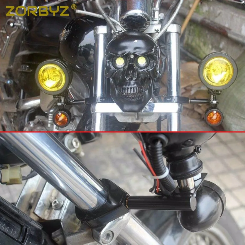 Zorbyz тонкий УФ-фильтр 49 мм с мотоцикл хром вождения пятно света Противотуманные фары бар кронштейн с указатель поворота для мотоцикла Harley TRIUMPH Victory Kawasaki